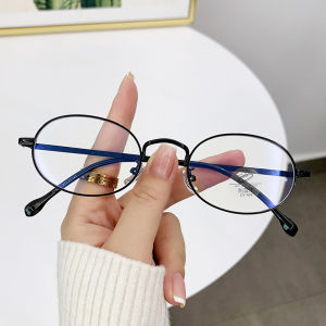 JN IMPRESSION Gold wire small frame glasses can be matched with myopia round retro anti-blue light glasses frame