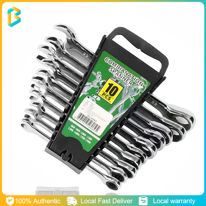 🔥HOT🔥 6 to 22mm Slimline 10 in 1 Combination Wrench Set Rachet Wrench ...