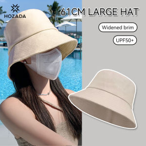 HOZADA 61CM Large Hat Fashion Sun Cap Men Womens Beach Hat Basin Hat Fisherman Hat Widened Brim Sunscreen Hat Casual Sun Hats Sun Protection Cap Sun Screen Hats for Summer Outdoor Travel