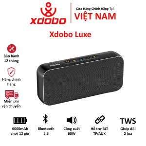 Loa bluetooth 5.3 Xdobo Luxe 60W chống nước IPX6 hỗ trợ nghe nhạc qua thẻ - Bảo hành chính hãng 12 tháng