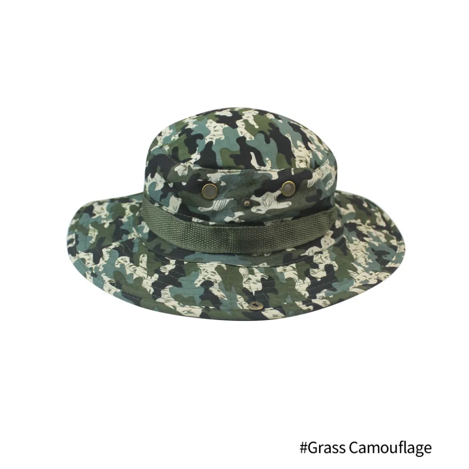 FG Men Camouflage Bucket Hat Boonie Hat Summer Fishermen Cap US Tactical Hat  For Hiking Outdoor Waway Cap For men Women