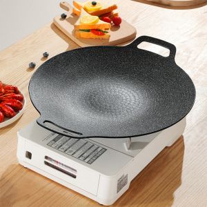 MD-C1211 Wajan Panggangan Grill Pan 34 CM Anti Lengket Alat Pemanggang BBQ Korea Datar / Wajan