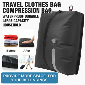 Pump-Free Travel Storage Bags Compression Bags for Clothes Resealable Waterproof Vacuum Bag for Travel