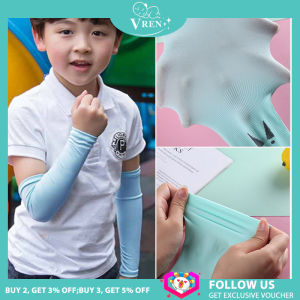 VREN Summer UV Protection Childrens Ice Silk Cooling Arm Sleeves for Boys and girls