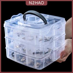 N2HAO Hộp đựng đồ trang sức trong suốt hộp hoàn thiện dung tích lớn Hộp đựng bông tai hình vòng cổ Hộp đựng đồ trang sức hộp trang trí