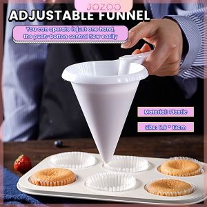 Jozoo White Adjustable Plastic Funnel for Baking Cake Decorating Tools Kitchen Accessories