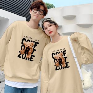 Kaos Couple Pasangan BAER COMFROTZONE  (harga 2 baju)  /Kaos Pria Wanita Lengan Panjang Bahan Baby Terry Premium/Kaos Kapelan