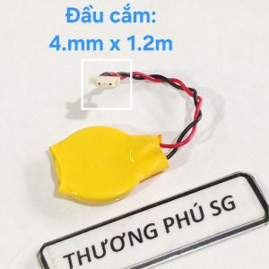 Pin 3V - 2032 CR2032 - 3V / Pin 2 dây đầu cắm 3 lổ (Dài x Rộng): 4.8mm x 1.2mm (Pin Cmos 2032)