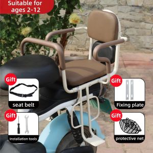 Bike Rear Seat with Semi-Enclosed Protection Removable Side Rails and Wide Backrest Comfortable Baby Bicycle Rear Seat