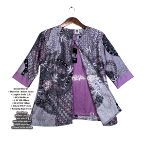 Blus wanita Dewasa Batik Kantoran Modern Kombinasi Bolero Atasan Lengan Bahan Katun Adem Mewah