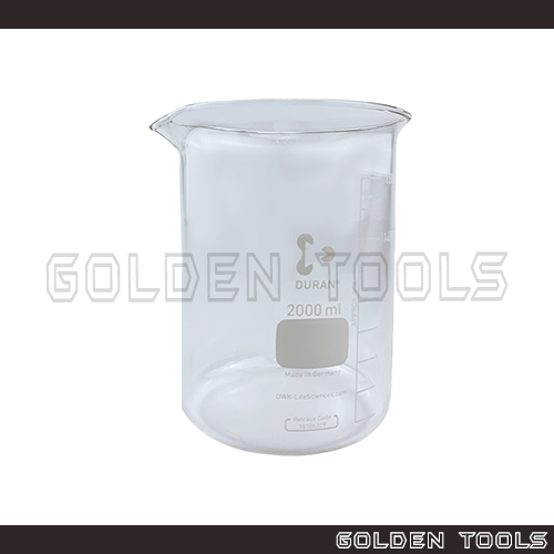 DURAN 2000ml Glass Beaker Low Form With Spout Clear Graduated Boiling