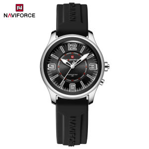 NAVIFORCE Original Lady Girls Quartz Watch Waterproof 30m Silicone Strap Luminous Pointer Silicone Strap Lightweight Women Outdoor Casual Fashion Watch NF9256L