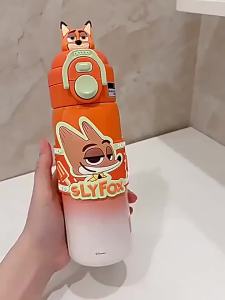 AU Bình giữ nhiệt Nick và Judy bình nước có ống hút hai cách uống thiết kế đẹp mắt dành cho bé gái bình chuyên dùng cho trẻ em đi học.