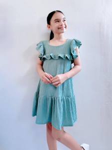 KIDS RUFFLE ROUND NECK DRESS Can fit 7 yr old up to 10 yr old