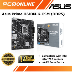 Asus Prime H610M-K-CSM (DDR5) LGA1700 mATX Motherboard (PRIME H610M-K-CSM)