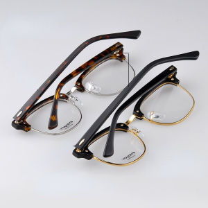 SUNYMALL ตัวกรองแสงสีฟ้า แว่นตาสำหรับผู้หญิงและผู้ชาย แฟชั่น ป้องกันรังสี กรอบกลม แว่นตาโลหะ