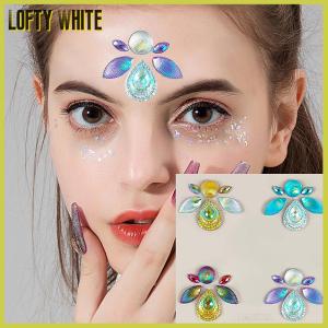 Lofty White 3D Face Tattoo Jewels Stickers Shiny Face Decoration Rhinestones Sticker Body Art Decoration Stage Makeup Decoration Tool