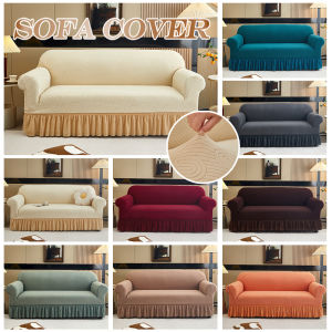 Fully Wrapped Elastic Sofa Cover Water Ripple Skirt Design Universal Sofa Cover Cloth Living Room And Office Sofa Protective Cover