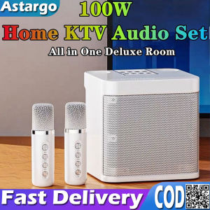 Bluetooth Speaker Karaoke With Microphone Wireless Bluetooth Dual Mic Speaker High Quality Stereo Handsfree 3D Stereo Amplifier party Portable Audio HD Sound System