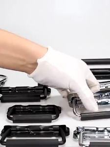 Export ZH Thickened Stainless Steel Spring Foldable Handle Toolbox Movable Handle Wooden Ring Handle Industrial Equipment Handle加厚不锈钢弹簧折叠手柄工具箱活动手柄木箱环手柄工业设备箱手柄