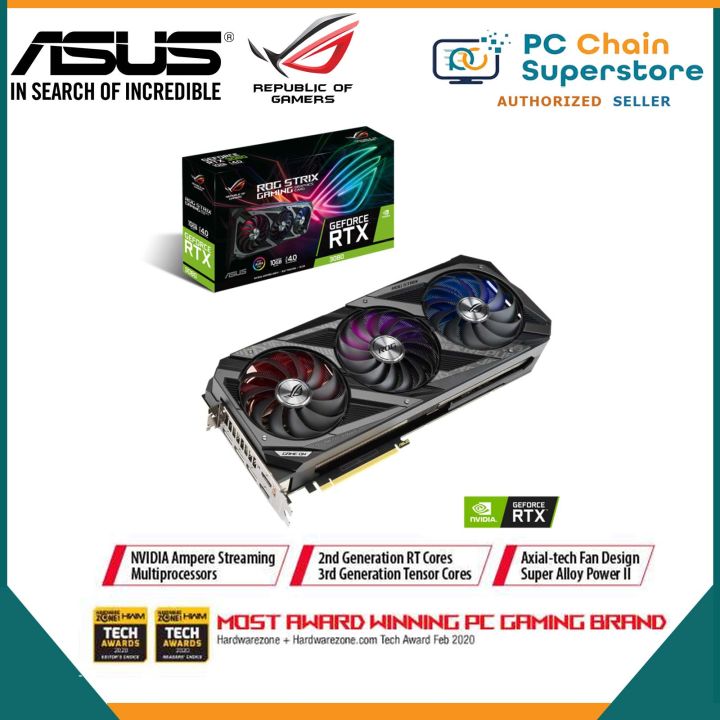 ASUS ROG STRIX RTX 3080 V2 LHR OC Edition 10GB GDDR6X Graphics