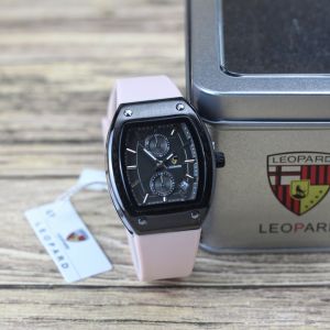 Jam tangan Wanita Leopard 8056 tali rubber /karet tanggal aktif chrono off analog original