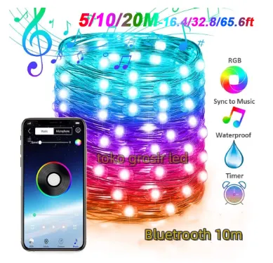LUMIRS Smart LED Fairy Strip Light 10M Bluetooth Remote RGB Wireless