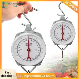 【HFM】 Mechanical Pointer Hook Scale with 2 Hooks Spring Dial Weight Scale for Kitchen Fishing Farms