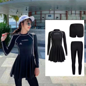 SURF READY STOCK swimming suit women 3 pieces Swimwear Swimming Suit Muslimah Swimwear Baju Renang Muslimah 女士长袖长裤泳衣 women swimwear 游泳衣女装 swimming suit for women black swimsuit skirt or shorts women swimming suit beachwear sport baju renang泳装女遮肚显瘦