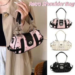 MOIRA วายทูเค กระเป๋าสะพายไหล่สไตล์เรโทร ผ้า โบว์ กระเป๋าใต้รักแร้ แนวโน้ม ภาษาเกาหลี กระเป๋าใต้แขนสไตล์วินเทจ สาวๆ