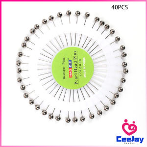 CeeJay เข็มหมุดหัวแบน 1ชุดเข็มหมุด แพ็ค 40 เล่ม เข็มยาว หยิบจับถนัดมือ pin