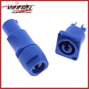 [minnan] 2Pcs set PowerCON Audio 3P Type A NAC3FCA+NAC3MPA-1 Chassis Plug Panel Connector