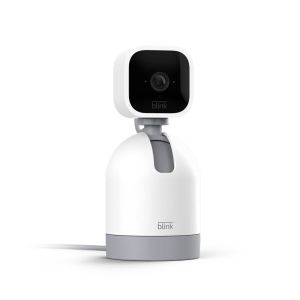 Amazon Blink Mini Pan-Tilt Camera | Rotating indoor plug-in smart security camera two-way audio HD video motion detection Works with Alexa