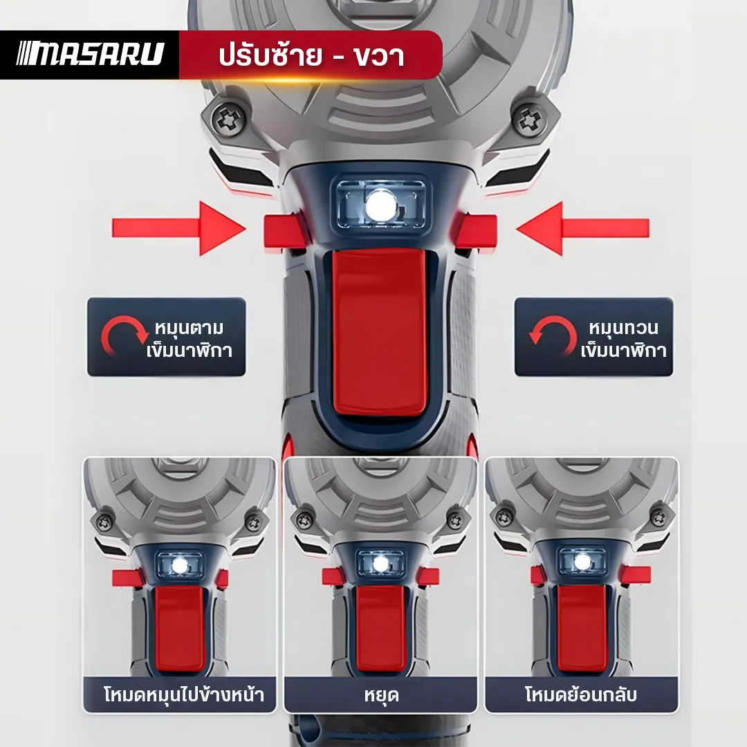 MASARU รุ่น SCDW-130 แรงบิด 500 N.m บล็อกไฟฟ้า ไร้สาย มีระบบ Auto Stop มอเตอร์บลัสเลส บล็อกแบต สว่าน บล็อคไร้สาย