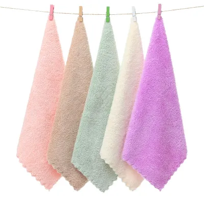 Cute Teddy Bear Folded Towel Hand Towel Microfiber Face Towel with Free Mesh Bag Gifts Coral Fleece Bear Towel Wedding Present Birthday Door Gift