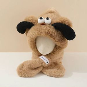 TUmama ชุดผ้าคุลมศีรษะการ์ตูนรูปสุนัขน่ารักสำหรับเด็ก Topi Pelindung Telinga ฤดูหนาวที่อบอุ่น