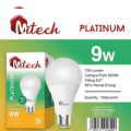 10 PCS Mitech Platinum 9 WATT  Bohlam Lampu Led A Bulb Garansi 1 Tahun Murah Berkualitas SNI. 
