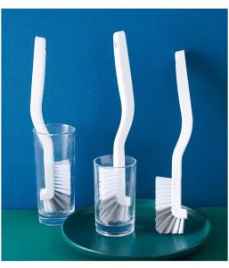 Japanese Style Sink Brush Water Cup Brush Elbow Brush with Hanging Hole Hanging Brush Used for Bathroom Kitchen- Office
