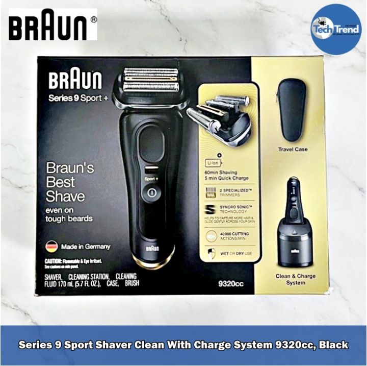 Braun Series 9 Shaver + Electric Shaver 9350CC - Wet & Dry, Clean