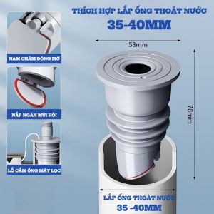 Dụng cụ bịt kín ống thoát nước bồn rửa chén lavabomáy giặtmáy rửa chén bát ngăn mùi hôi và côn trùng hiệu quả K258