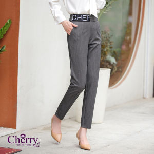 MOSO CHERRY Garter High Waist Pants Womens Casual Work Pants DE512