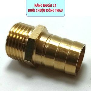 Nối Ren Ngoài 21 đuôi chuột Đồng Thau nối ống nước mềm