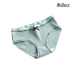 กางเกงใน PY-001 กางเกงในผ้าฝ้าย ชั้นในผู้หญิง ขอบจีบ คาดดำ สวมใส่สบาย/T Store