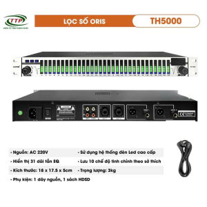 [BH 12 THÁNG]Lọc xì equalizer số ORIS TH5000 màu bạc sử dụng hệ thống đèn led cao cấp - lọc xì số - lọc tiếng
