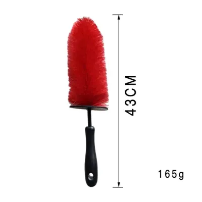BINDST Soft Bristles Wheel Cleaning Brush Non-Scratch Cleaning Flexible Bristle Head Auto Detailing Brush Plastic Rim Cleaning Brush Auto Detailing