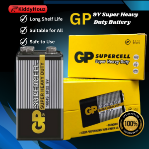 Bateri GP 9V Supercell Tahan Lama | GP 9V Battery Heavy Duty for Smoke Detector Smart Tag [1Pcs]