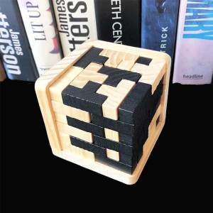 ❤️❤️❤️【3D+Creative】Creative 3D Wooden Cube Puzzle Ming Luban Interlocking Educational Toys For Children Kids Brain Teaser Early Learning Toy Gift Luban Interlocking