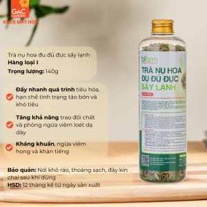 Trà nụ hoa đu đủ đực sấy lạnh Gấc Garden giúp tăng cường sức đề kháng hũ 140g