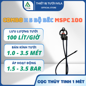 Combo 5 Bộ béc phun mưa bù áp MSPC100 kèm phụ kiện béc tưới cây béc tưới gốc cây Thích hợp tưới rau cây ăn quả cây cảnh béc tưới phun mưa bù áp béc tưới bù áp
