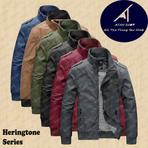 Atjin- Jaket Bomber Pria Harrington /Herringtone  Anti Angin Windproof dan anti Air Waterproof
